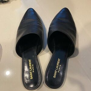 Saint Laurent Sleek Black Mules
